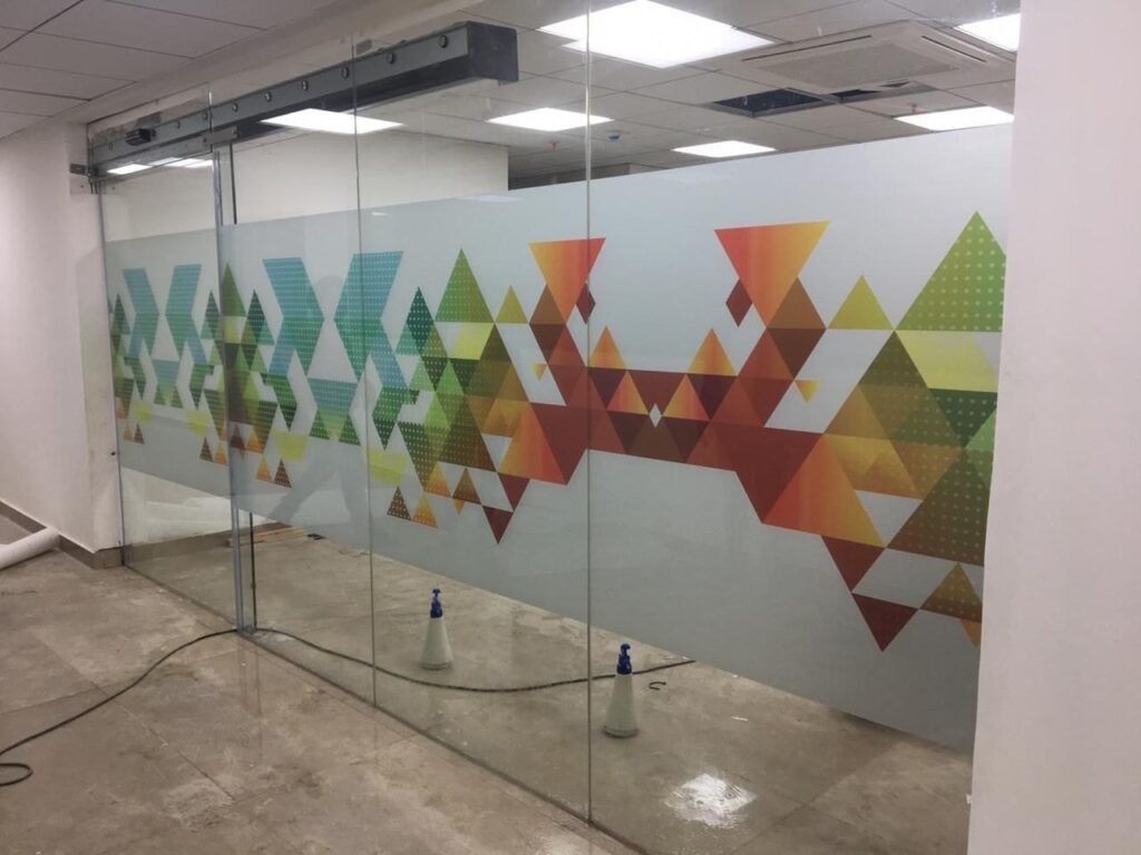 printed frosted glass film